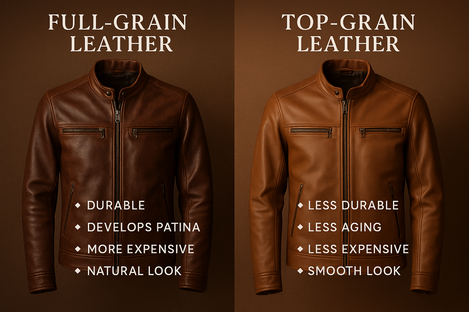 Full-Grain vs. Top-Grain: Which to Use for Jackets